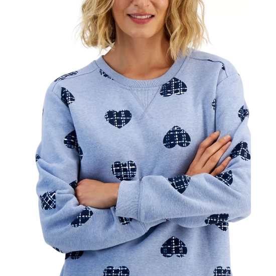 Cheapest ๐ Karen Scott Plus Size Printed Henley Top, Created For Macy's Crescendo Blue ๐ฅฐ