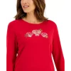 Best Pirce 🔔 Karen Scott Plus Size Puppy Love 3/4-Sleeve Top, Created For Macy's Deep Black 👍