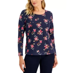 Coupon 🔥 Karen Scott 👩 Women's Cotton Lace-Trimmed Top, Created For Macy's Deep Black ✨