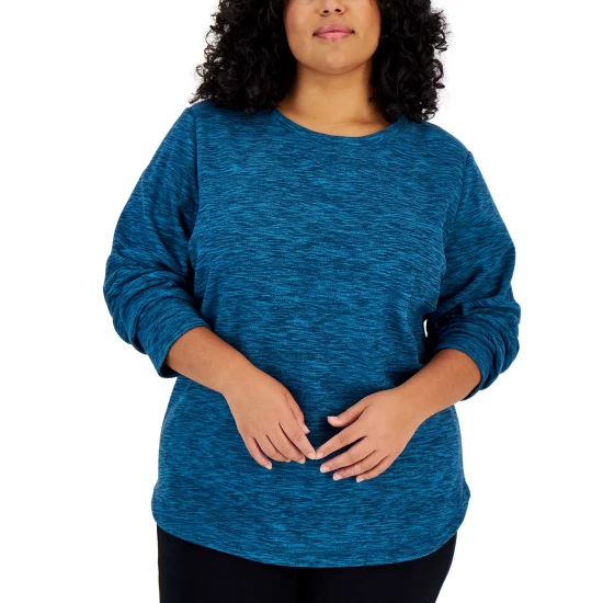 Buy ๐ Karen Scott Plus Size Space-Dyed Microfleece Top, Created For Macy's New Red Amore ๐ - Image 6