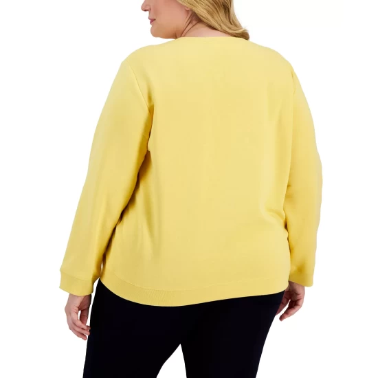 Best reviews of ๐ฏ Karen Scott Plus Size Crewneck Sweatshirt, Created For Macy's Sea Pink ๐ - Image 6