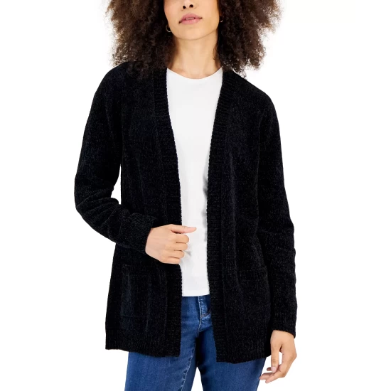 Best Sale ๐ Karen Scott Petite Chenille Cardigan, Created For Macy's Purple Dynasty ๐ - Image 2