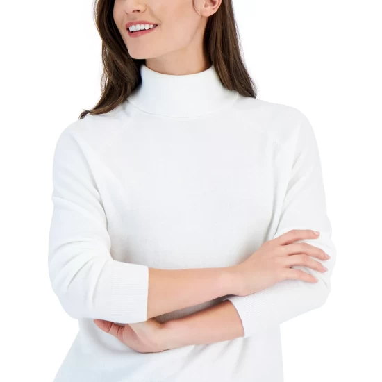 Budget ๐ Karen Scott ๐ฉ Women's Textured Microfleece V-Neck Top, Created For Macy's Deep Black ๐ - Image 2