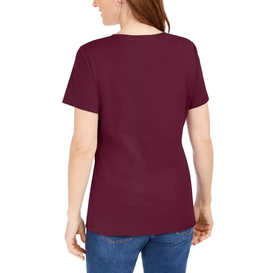 New ๐ฏ Karen Scott Short Sleeve Henley Top, Created For Macy's Soft Pink โญ - Image 11