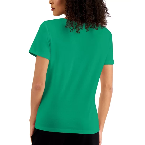 Discount ✔️ Karen Scott Solid Square-Neck Cotton Top, Created For Macy's New Red Amore ❤️ - Image 5