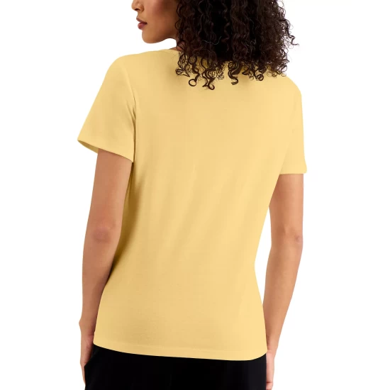 Discount ✔️ Karen Scott Solid Square-Neck Cotton Top, Created For Macy's New Red Amore ❤️ - Image 9