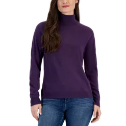 Best Sale ๐ Karen Scott ๐ฉ Women's Mini Waffle Cowlneck Top, Created For Macy's Plum Rosette โค๏ธ