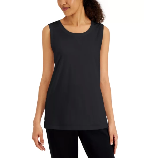 New 🌟 Karen Scott 👩 Women's Tunic Tank Top, Created For Macy's Deep Black 👏 - Image 2