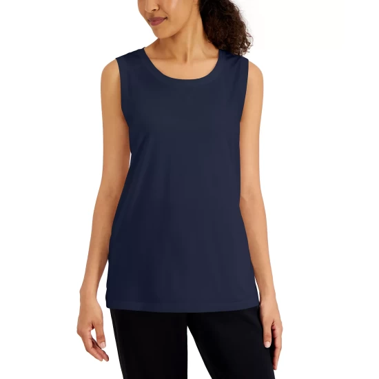 New 🌟 Karen Scott 👩 Women's Tunic Tank Top, Created For Macy's Deep Black 👏 - Image 3