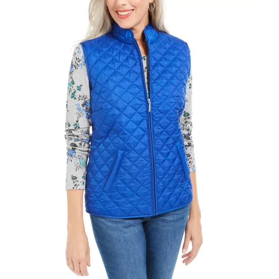 Cheap ๐ Karen Scott Solid Puffer Vest Ultra Blue ๐ฅ - Image 9
