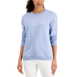 Best Sale ๐ Karen Scott ๐ฉ Women's Chenille Cable V-Neck Sweater, Created For Macy's Estate Blue โค๏ธ