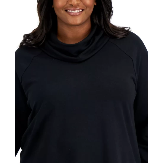 Brand new ๐คฉ Karen Scott Plus Size French Terry Cowl Neck Tunic, Created For Macy's Artic Wolf ๐ - Image 2