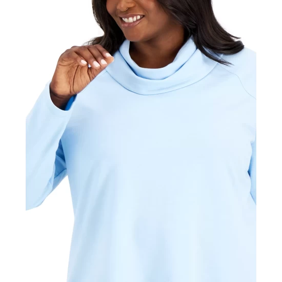 Brand new ๐คฉ Karen Scott Plus Size French Terry Cowl Neck Tunic, Created For Macy's Artic Wolf ๐ - Image 3