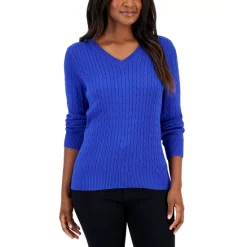 Discount 🛒 Karen Scott 👩 Women's Hardware Cotton Henley Top, Created For Macy's Winter White ✔️