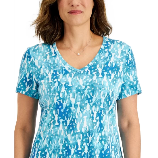 Top 10 😉 Karen Scott 👩 Women's Lobster Love Printed Top, Created For Macy's New Red Amore 🛒 - Image 4