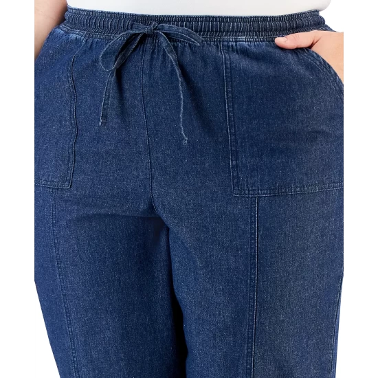 Outlet 🎁 Karen Scott Plus Size Quinn Capri Pants, Created For Macy's Twilight Wash 🔔 - Image 5