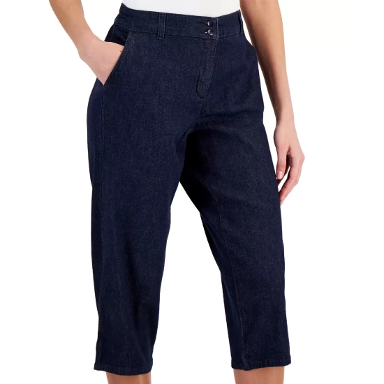 Budget ๐ฅ Karen Scott Petite Denim Comfort-Waist Capri Pants, Created For Macy's Dark Wash โ๏ธ - Image 5