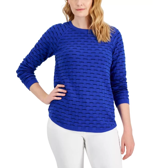 Buy โญ Karen Scott ๐ฉ Women's โ๏ธ Summer Blooms Printed Fleece Top, Created For Macy's Boca Blush ๐ - Image 3