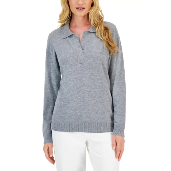 Best Pirce ๐ฅ Karen Scott ๐ฉ Women's Plush Polo Sweater, Created For Macy's Chestnut Hthr โ๏ธ - Image 5