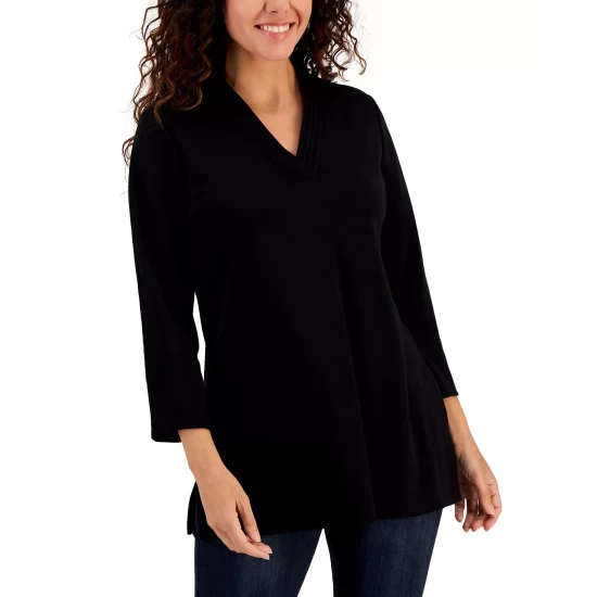 Deals 😀 Karen Scott 👩 Women's Cotton Tunic Top, Created For Macy's Sea Pink ⌛ - Image 2