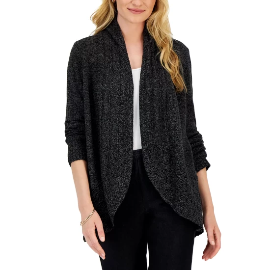 Best Sale โ Karen Scott ๐ฉ Women's Desi Printed Fleece Top, Created For Macy's Smoke Grey Heather ๐ - Image 2