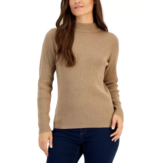 Best Sale ๐ Karen Scott ๐ฉ Women's Mock-Neck Sweater, Created For Macy's Soft Pink ๐ - Image 5