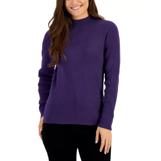 Best Sale ๐ Karen Scott ๐ฉ Women's Mock-Neck Sweater, Created For Macy's Soft Pink ๐ - Image 8