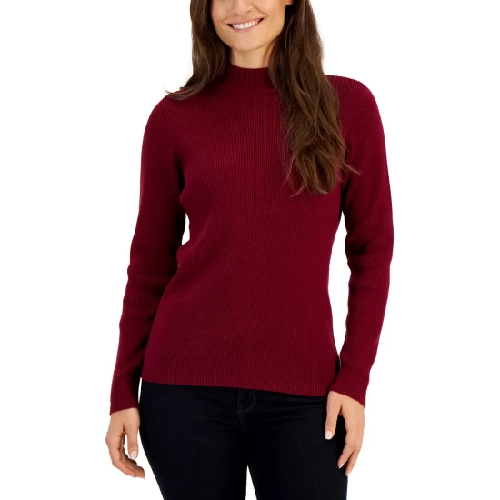 Best Sale ๐ Karen Scott ๐ฉ Women's Mock-Neck Sweater, Created For Macy's Soft Pink ๐ - Image 9