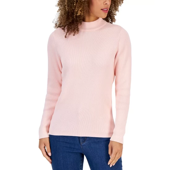 Best Sale ๐ Karen Scott ๐ฉ Women's Mock-Neck Sweater, Created For Macy's Soft Pink ๐ - Image 10
