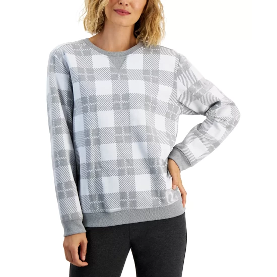 Buy 🥰 Karen Scott 👩 Women's Plaid Sweatshirt, Created For Macy's New Red Amore ✨ - Image 4
