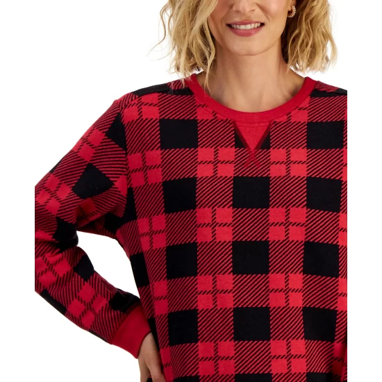 Buy 🥰 Karen Scott 👩 Women's Plaid Sweatshirt, Created For Macy's New Red Amore ✨ - Image 5