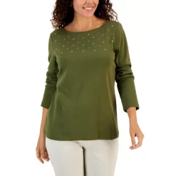 Budget ✨ Karen Scott Petite Princess-Seam Zeroproof Zip-Front Jacket, Created For Macy's Heather Indigo 🤩