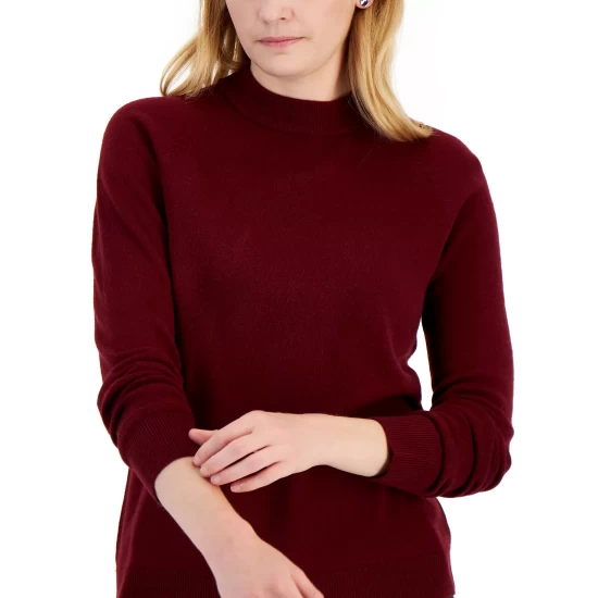 Deals ๐ Karen Scott ๐ฉ Women's Mock Neck Sydnie Stripe Sweater, Created For Macy's Crescendo Combo ๐ - Image 2