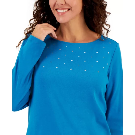 Best Pirce 💯 Karen Scott 👩 Women's Cotton Marl Zip Sweater, Created For Macy's New Navy Marl ⭐