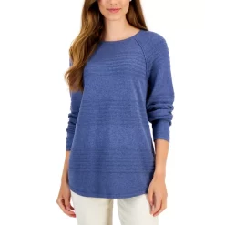 Brand new 🛒 Karen Scott Petite Holiday Print 3/4-Sleeve Tops, Created For Macy's Ultra Blue 🥰