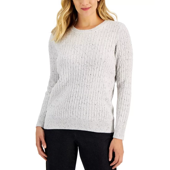 Best Pirce ⭐ Karen Scott Petite Mock Neck Zip-Back Sweater, Created For Macy's Merlot 🎁