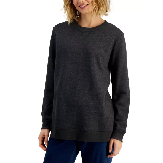 Outlet ๐งจ Karen Scott ๐ฉ Women's Fleece Sweatshirt, Created For Macy's Antique Mint ๐ - Image 3