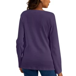 Brand new 😀 Karen Scott Petite Mistletoe Boutique Henley Top, Created For Macy's Intrepid Blue 🌟