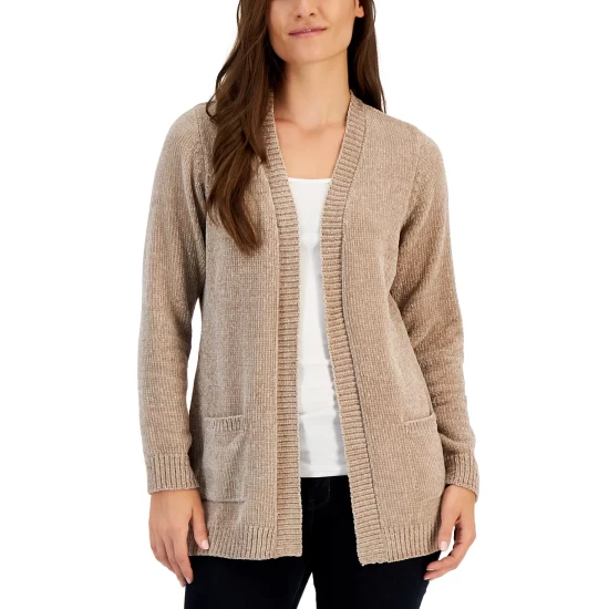 Wholesale โค๏ธ Karen Scott ๐ฉ Women's Chenille Patch-Pocket Cardigan, Created For Macy's Aqua Lake ๐ - Image 4
