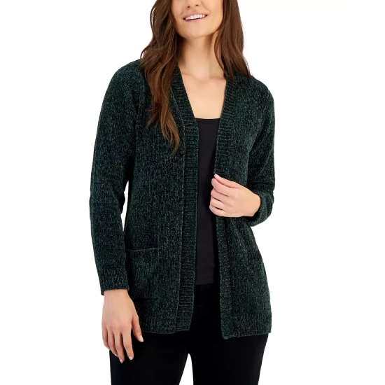 Wholesale โค๏ธ Karen Scott ๐ฉ Women's Chenille Patch-Pocket Cardigan, Created For Macy's Aqua Lake ๐ - Image 5