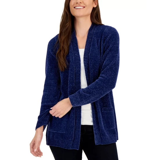 Wholesale โค๏ธ Karen Scott ๐ฉ Women's Chenille Patch-Pocket Cardigan, Created For Macy's Aqua Lake ๐ - Image 6