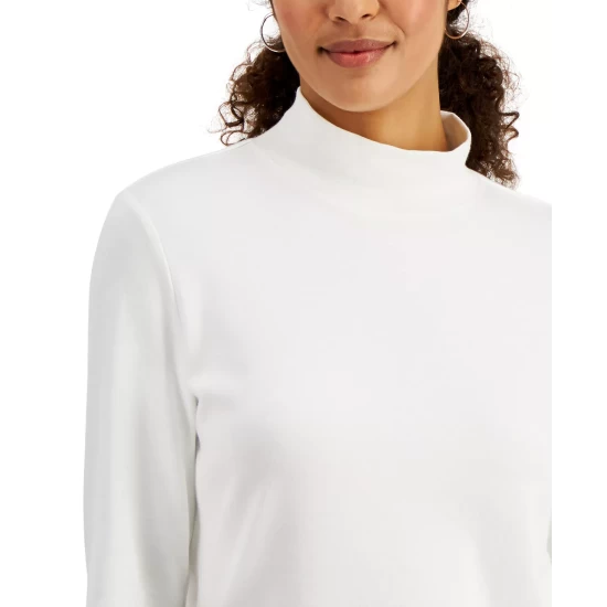 Cheap 😀 Karen Scott Petite Solid Mock-Neck Top, Created For Macy's Spruce Night 🛒 - Image 2