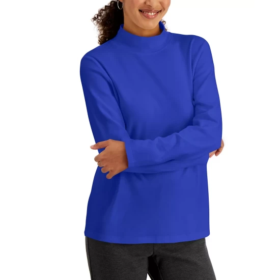 Cheap 😀 Karen Scott Petite Solid Mock-Neck Top, Created For Macy's Spruce Night 🛒 - Image 10