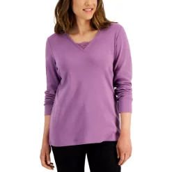 Best reviews of ✔️ Karen Scott Plus Size Cotton Elbow-Sleeve Top, Created For Macy's Deep Black 👍