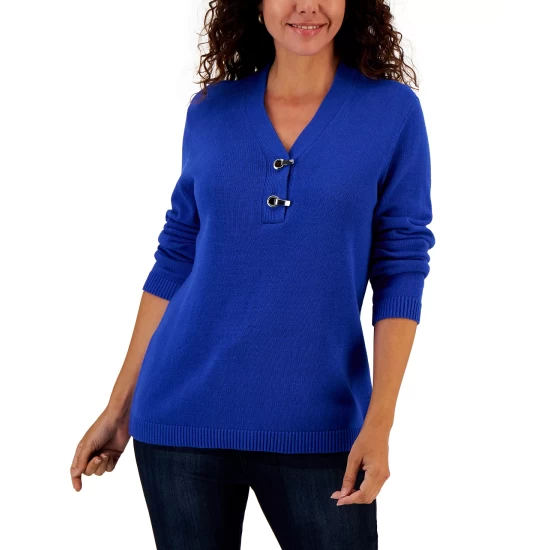 Hot Sale ๐ Karen Scott Petite Cotton Traditional Sweater Vest, Created For Macy's New Red Amore ๐ฅฐ