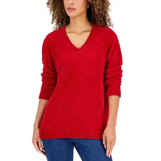 Brand new 😉 Karen Scott 👩 Women's V-Neck Chenille Sweater, Created For Macy's Aqua Lake ✔️ - Image 10