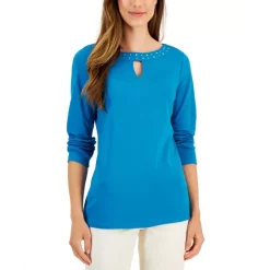 Flash Sale โจ Karen Scott ๐ฉ Women's Botanical-Print Top, Created For Macy's Antique Mint ๐