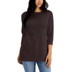 Hot Sale ✨ Karen Scott Plus Size Fleece Tunic, Created For Macy's Light Blue Heather 🤩
