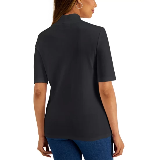 New ๐ฏ Karen Scott Short Sleeve Henley Top, Created For Macy's Soft Pink โญ - Image 3