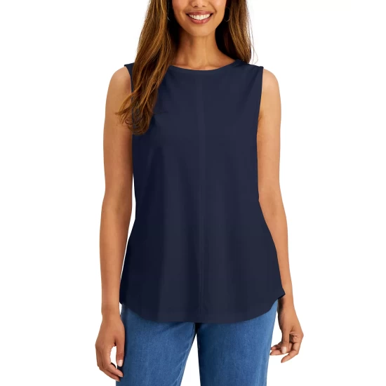 Hot Sale โ Karen Scott Sleeveless Shell Top, Created For Macy's Deep Black ๐ฏ - Image 4